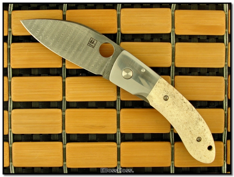 Bob Lum Oosik Bone / Damascus Chinese Folder