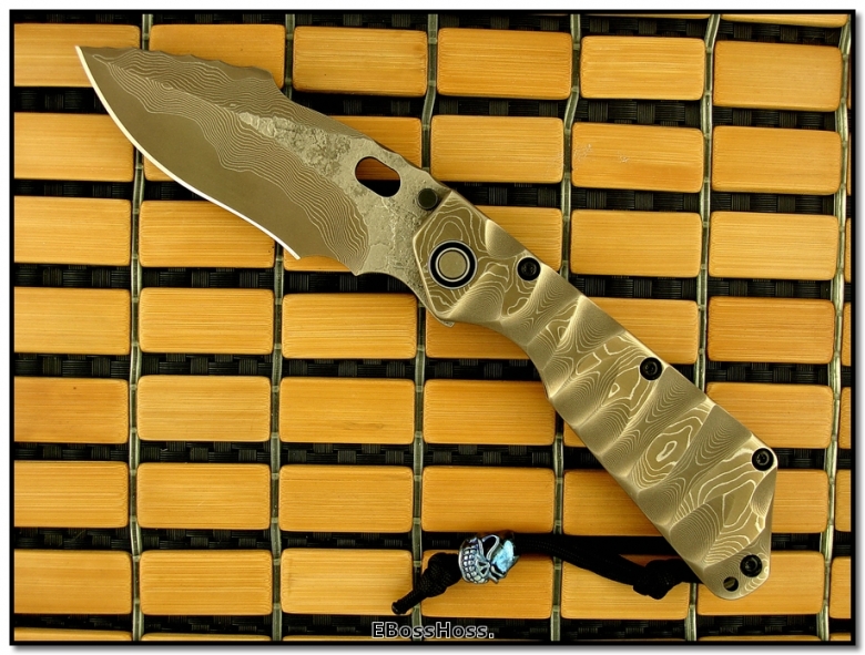 Strider MSC All-Damascus XL SnG Prototype w/New Bearing Pivot.