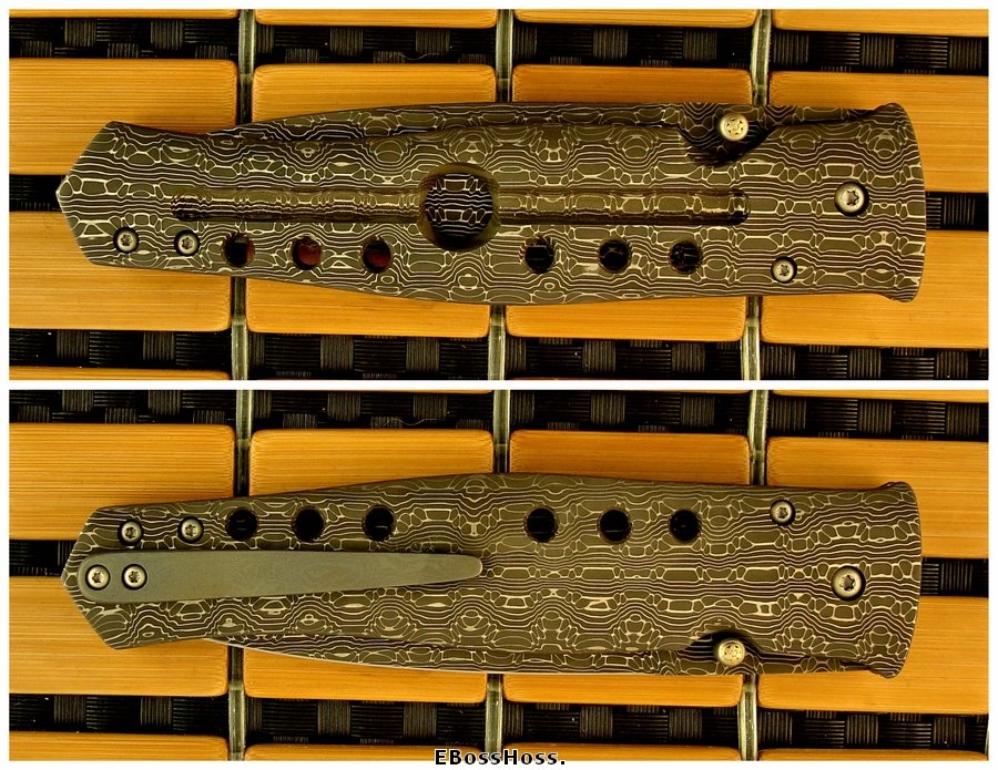 Tom Mayo Damascus Dr. Death w/Rare Recessed Linerlock