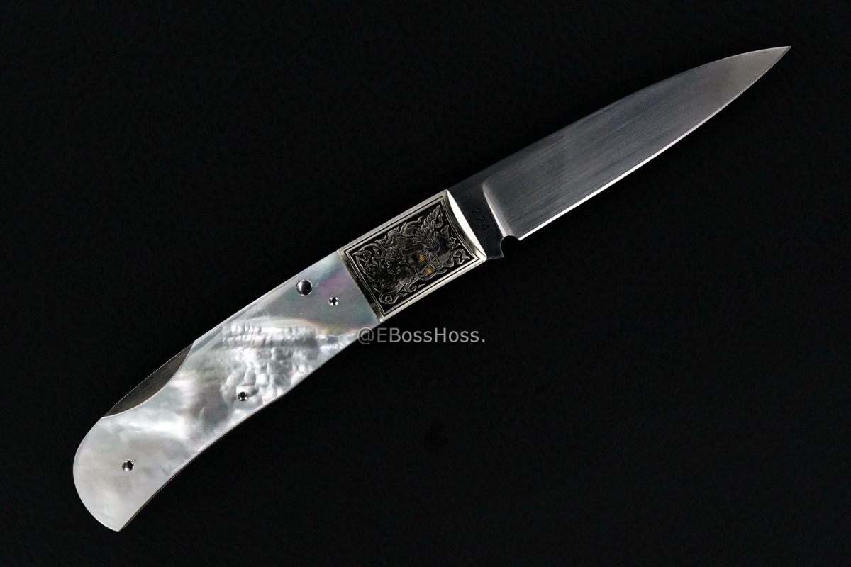 Jess Horn Custom Deluxe Baby Horn Lockback - Engraved by Rick Eaton