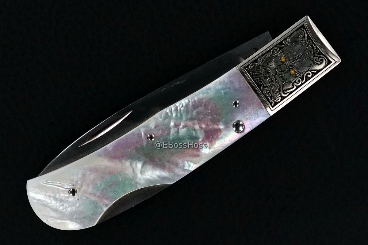 Jess Horn Custom Deluxe Baby Horn Lockback - Engraved by Rick Eaton