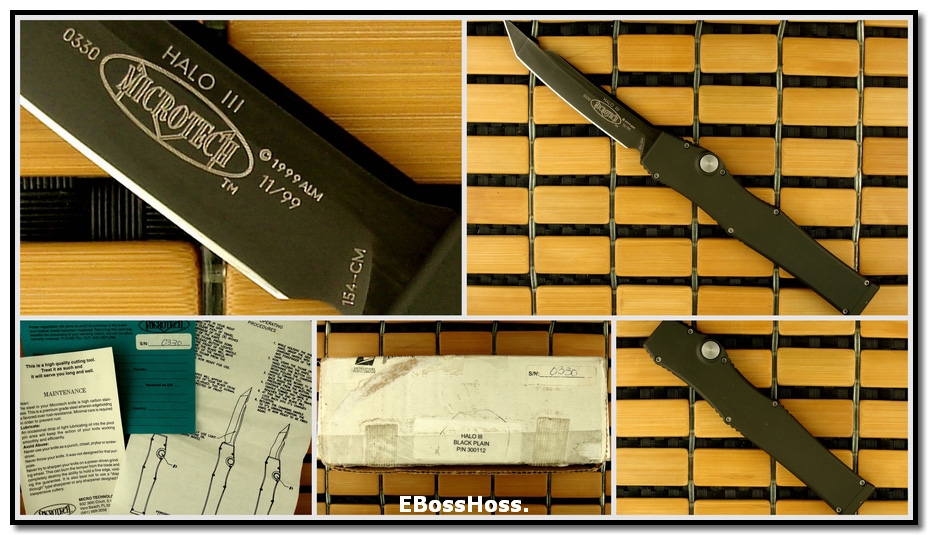 Microtech Halo III - Black Plain OTF
